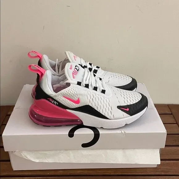 Nike Air Max 270 White/Hyper Pink USA Women Size 6/UK 3.5/EU 36.5(AH6789-127) - Picture 6 of 11